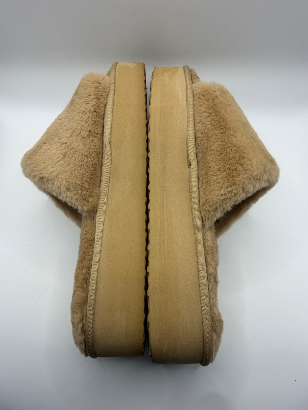 Muk Luks Plush Faux-Fur Slide Slippers in Tan - Picture 5 of 10